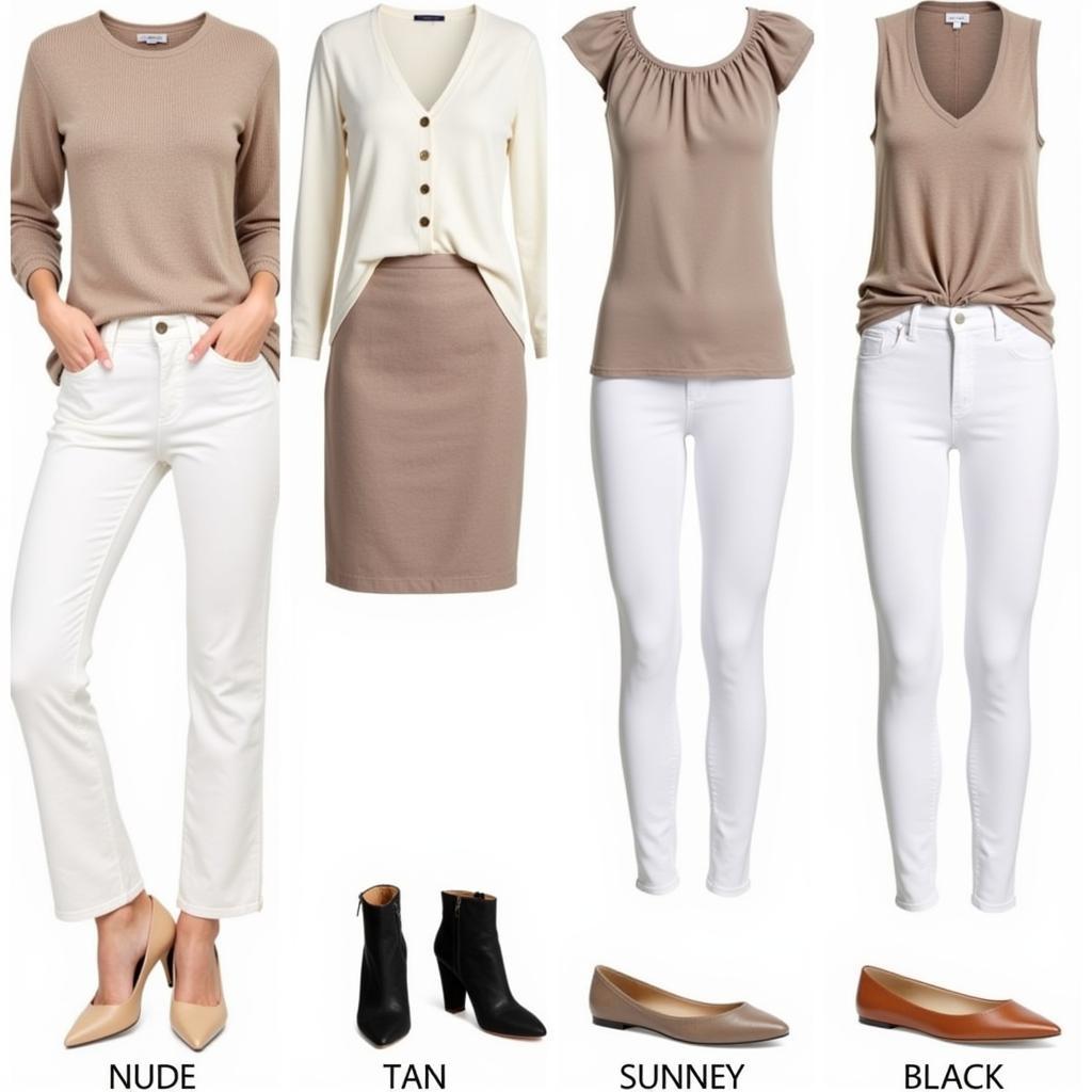 White Pants with Neutral Shoes