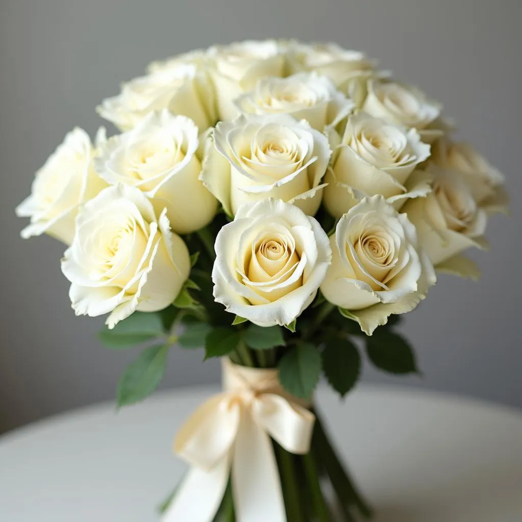 White roses bouquet