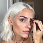 Woman Applying Eyebrow Makeup