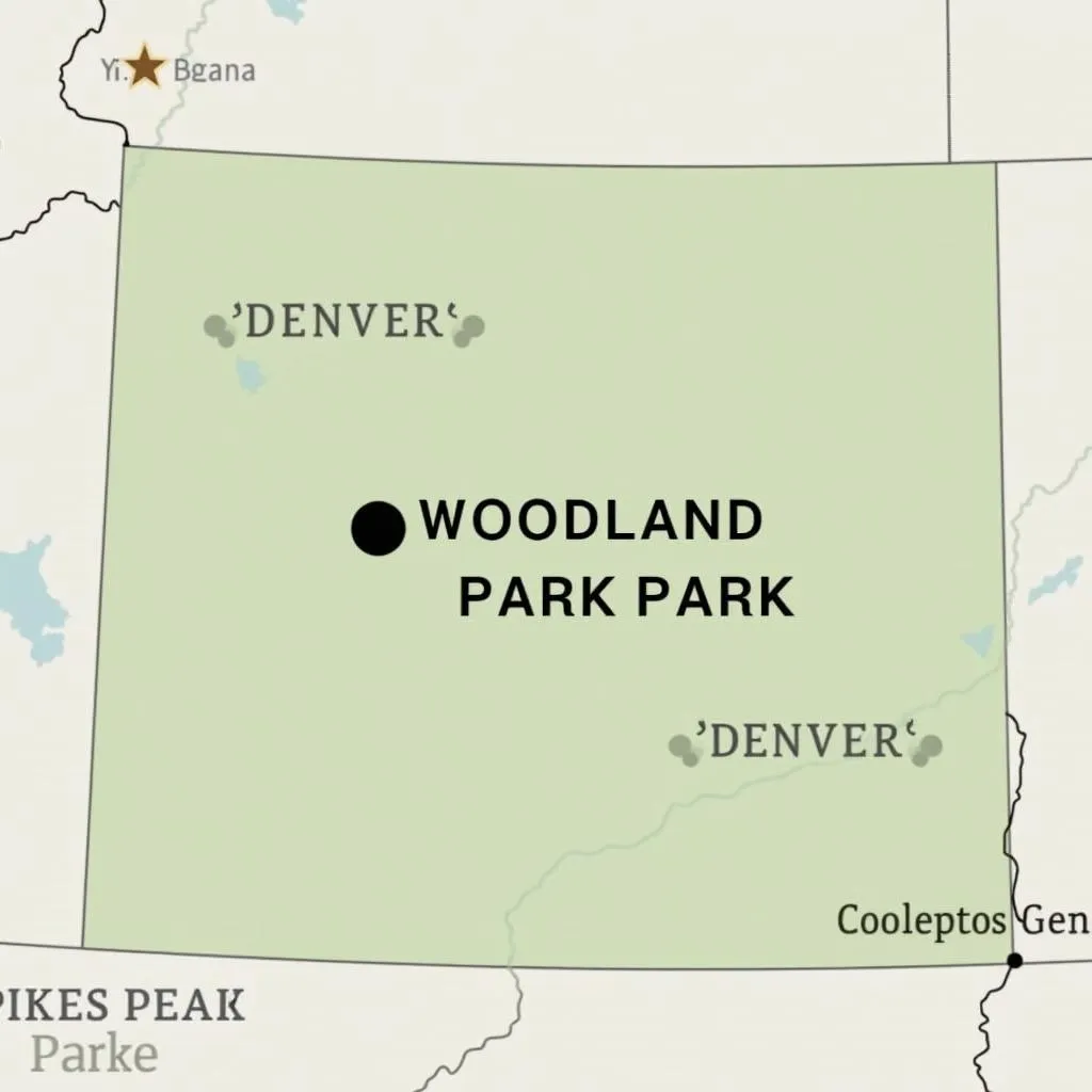 Map of Woodland Park Colorado