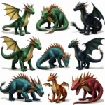 Various Artistic Interpretations of Xaden's Dragon