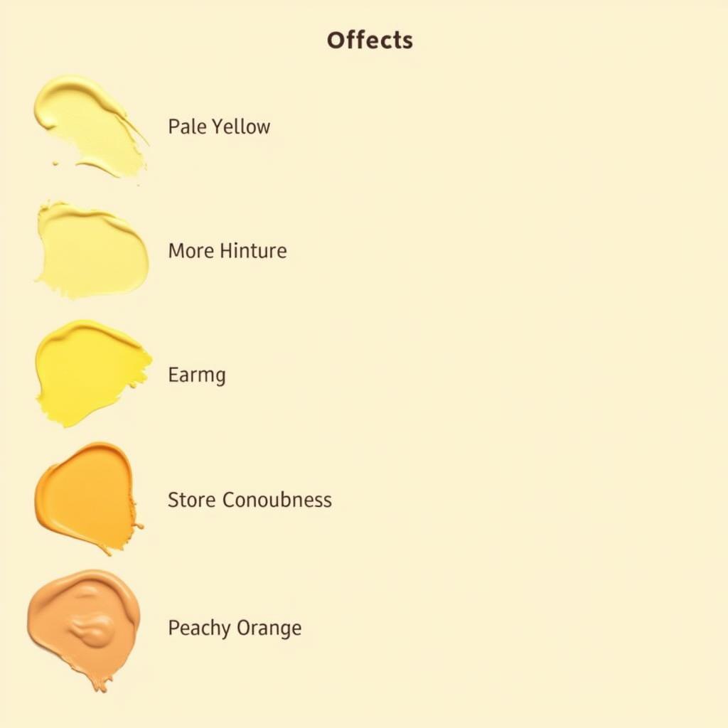 Various shades of yellow color corrector for different skin tones