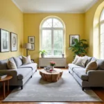 Yellow Living Room with Gray Accents