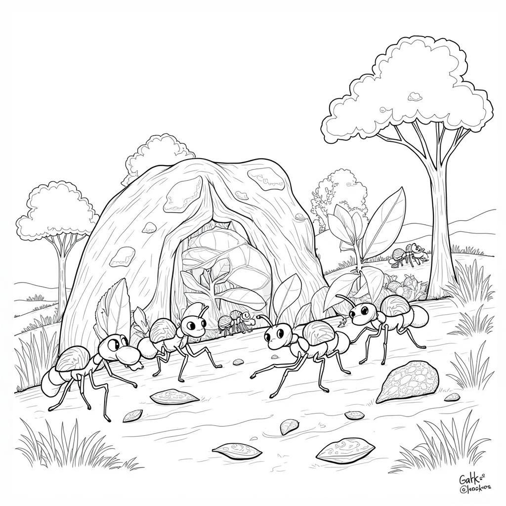 Ant Colony Coloring Page