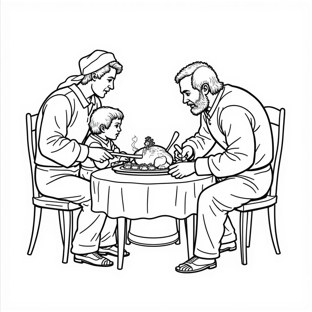 A Christmas Carol Coloring Page: The Cratchit Family