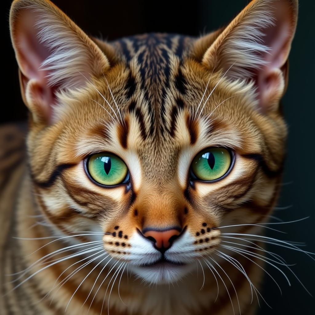 Adult cat with green eyes