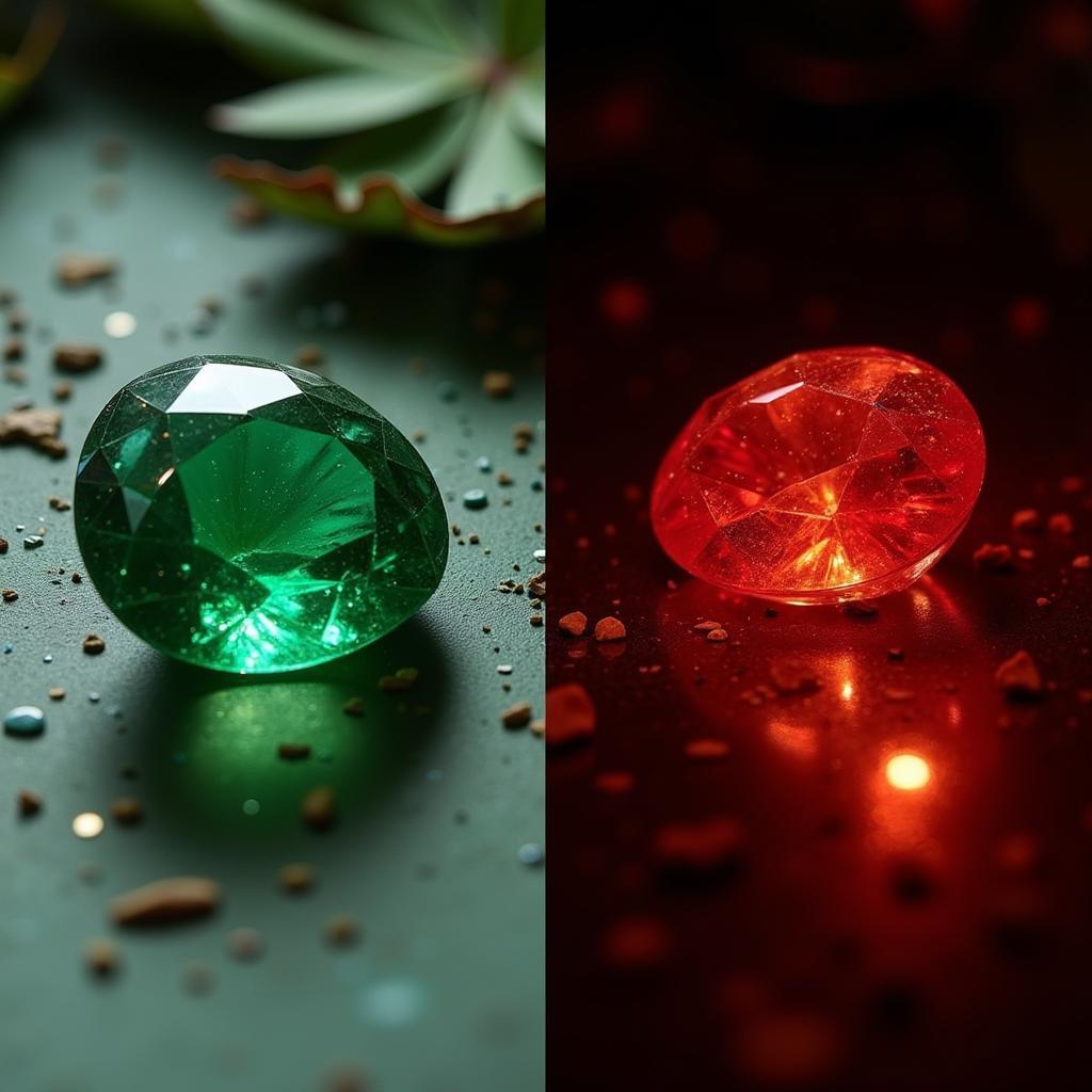 Alexandrite Color Change in Daylight and Incandescent Light