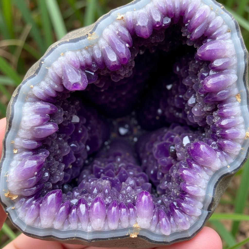 Amethyst Geode with Purple Crystals