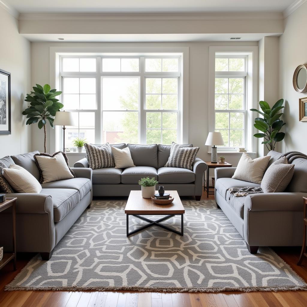 Antique White and Gray Living Room