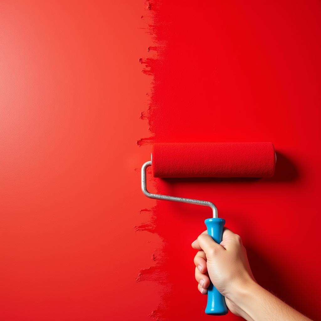 Applying Brilliant Red Paint