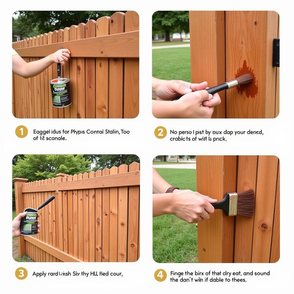 Applying Cedar Stain to a Fence