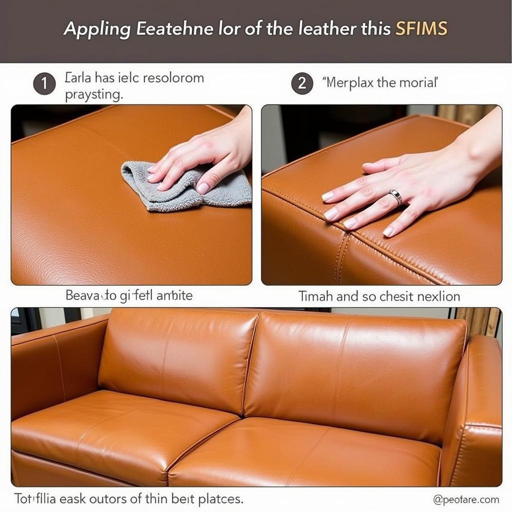 Applying Leather Recoloring Balm to a Sofa