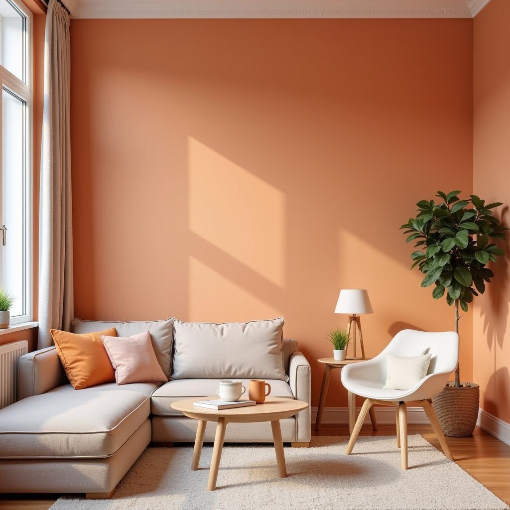 Apricot Walls Living Room