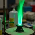 Barium Chloride Flame Test Showing Green Color