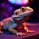 Bearded Dragon Basking in Sunlight