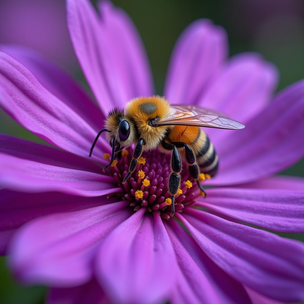 Bee on a purple flower