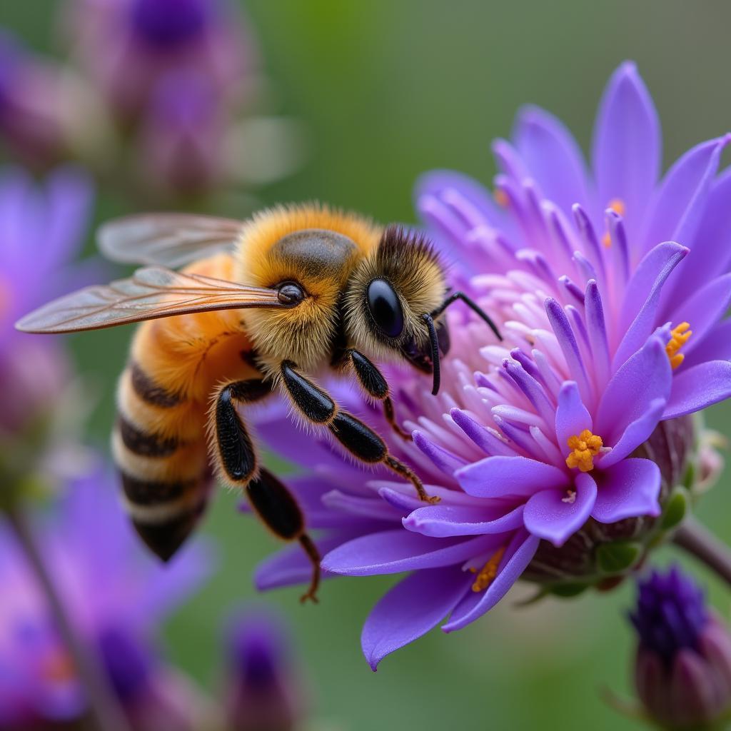 Bee on a Purple Flower