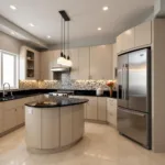 Beige and Black Modern Kitchen Color Scheme