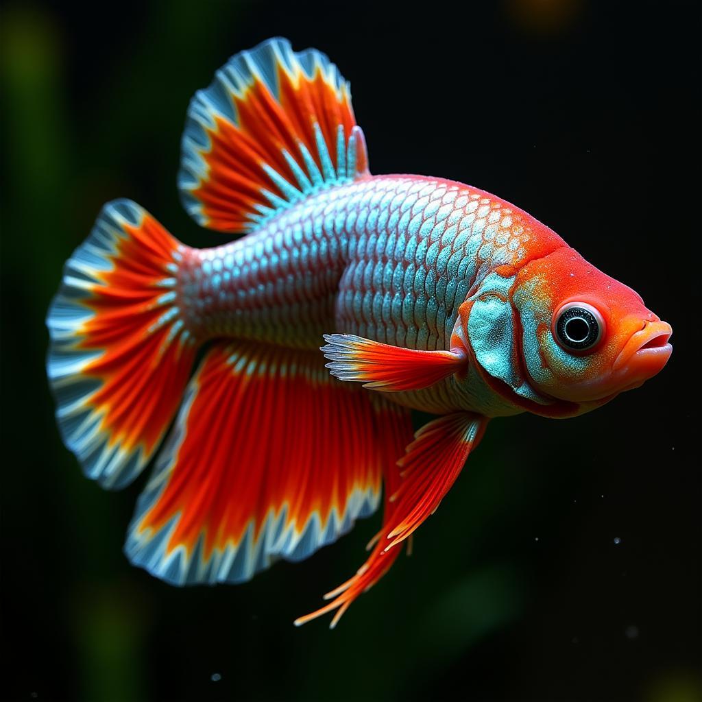 Betta Fish Showing Healthy Vibrant Colors