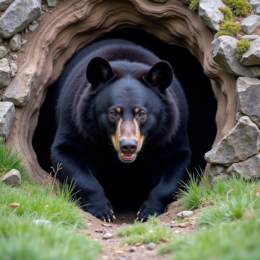 Black Bear Emerging from Hibernation in Colorado