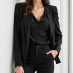 Black Blazer and Black Pants Outfit Inspiration