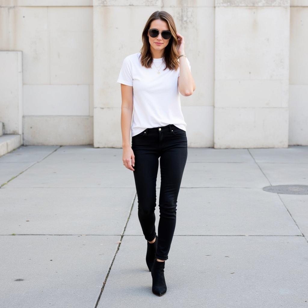 Black Jeans with White Tee: A Classic Look