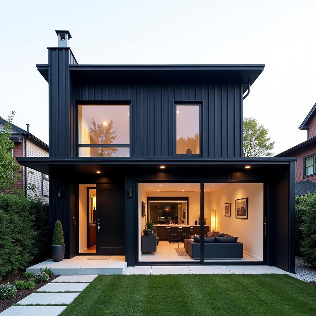 Black Roof Modern Home