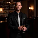 Black Shirt with Silver Tie for a Formal Look