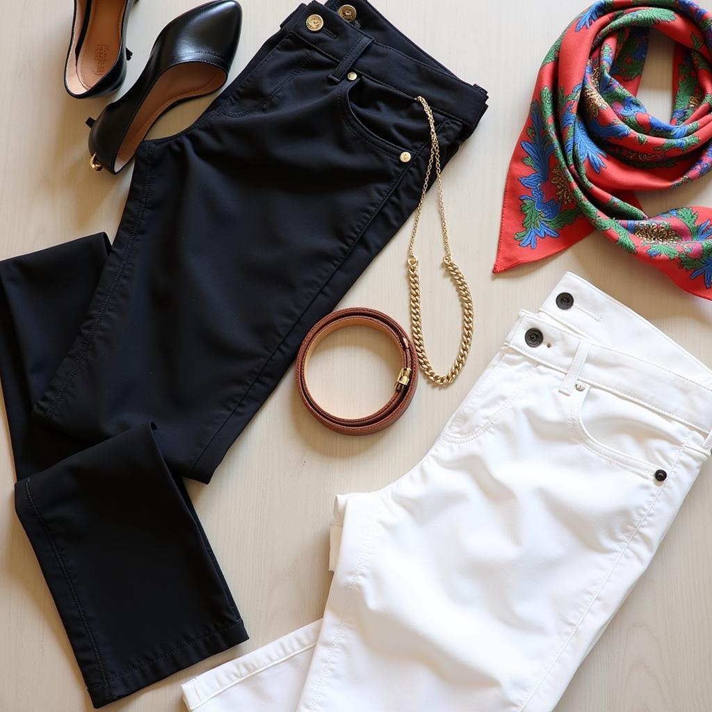 Accessorizing Black and White Pants