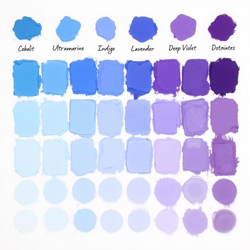 Exploring Different Shades Achieved by Mixing Blue and Purple