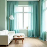 Blue Curtains with Seafoam Green Walls