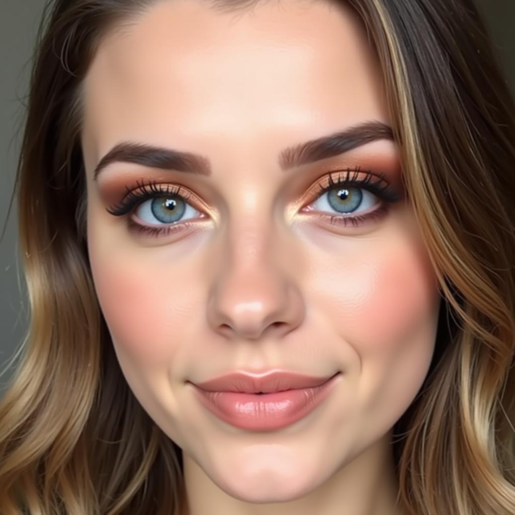 Blue Eye Makeup with Warm Tones