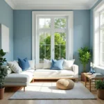 Serene Blue Living Room Interior Design