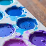 Blue and Purple Paint Mixing Experiment