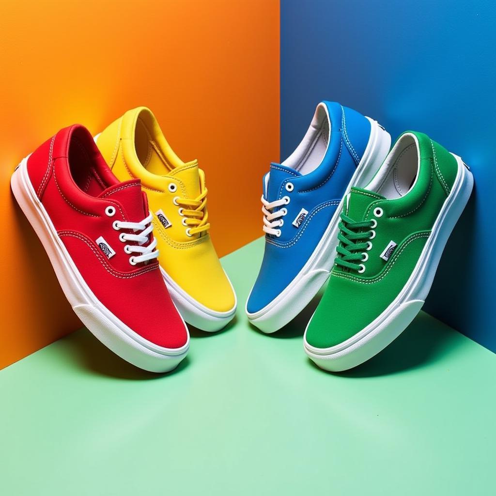 Bold Vans Colors: Red, Yellow, Blue, and Green