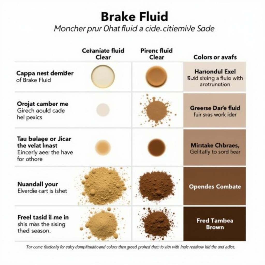 Brake Fluid Color Comparison Chart