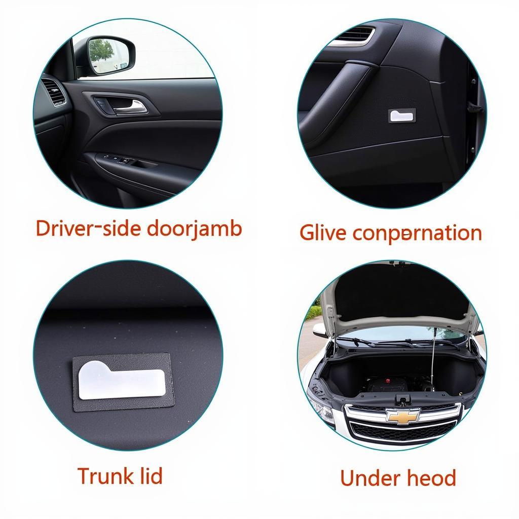 Car Color Code Sticker Location Examples