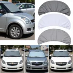 Car Sun Shade Color Comparison: Silver, White, and Pearl Gray