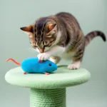 Cat Playing with a Blue Toy