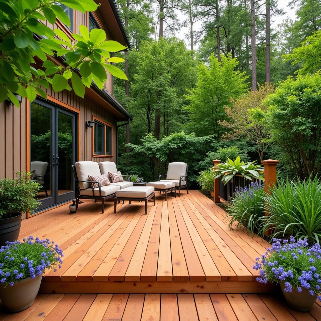 Cedar Toned Deck in Lush Garden