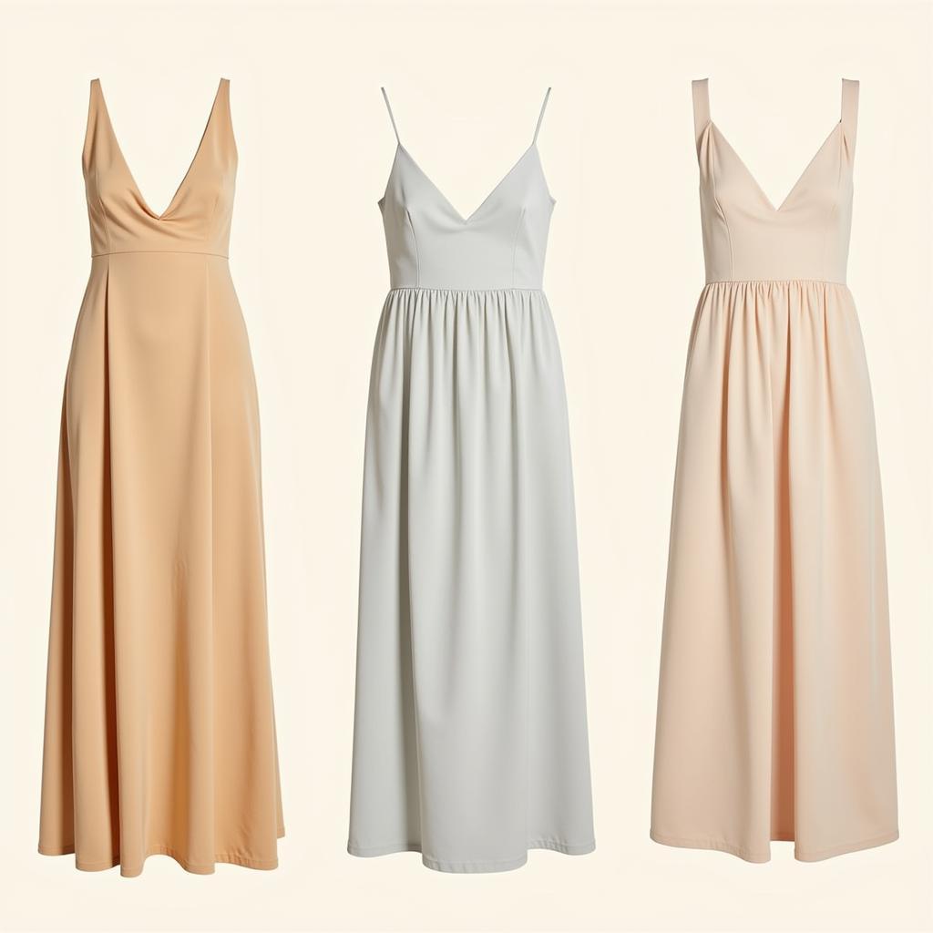 Champagne dress color variations from gold to silver