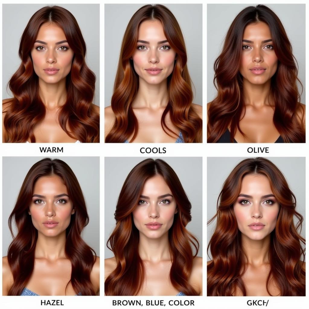 Chestnut Hair on Different Skin Tones and Eye Colors