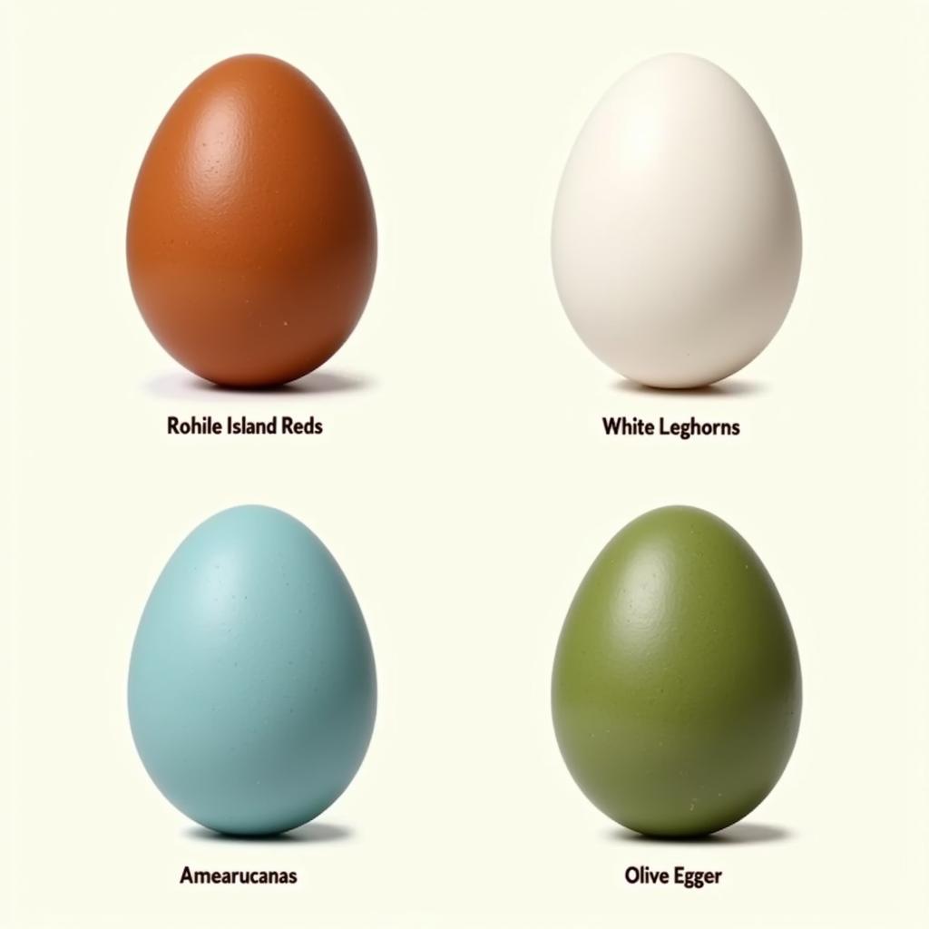 Different Chicken Breeds Laying Different Colored Eggs