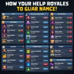 Examples of different Clash Royale name colors in action.