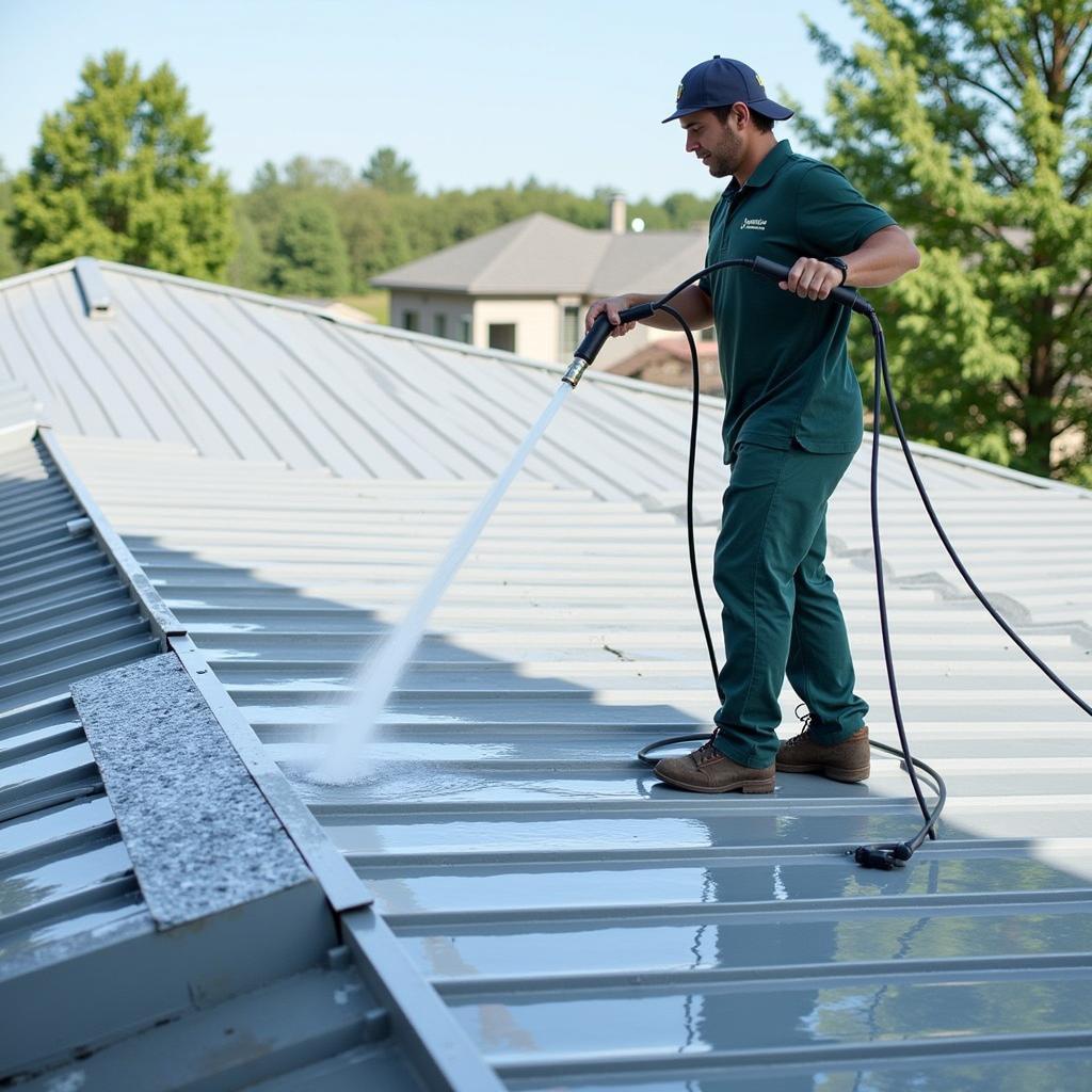 Cleaning a Metal Roof