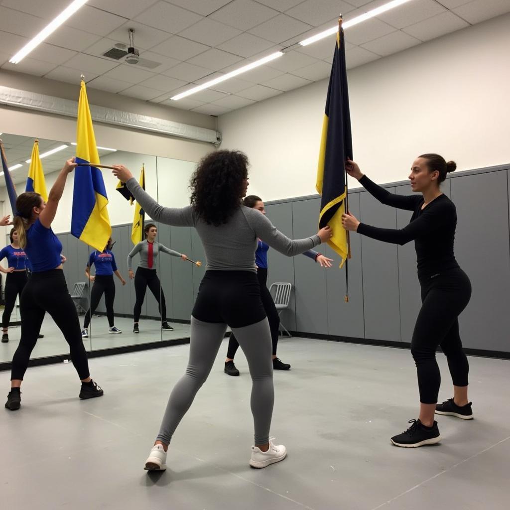 Color Guard Training Session