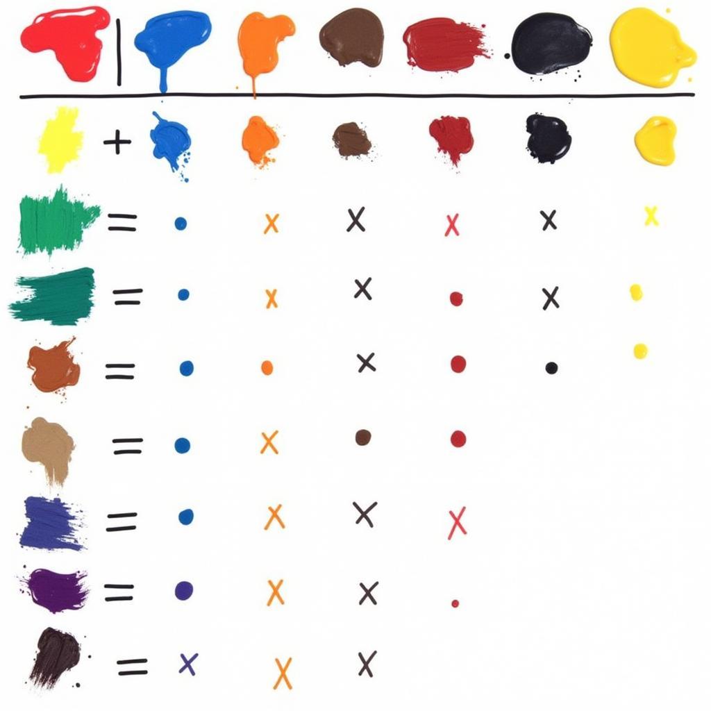 Color Mixing Chart for Paints