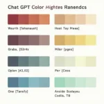 Color Palette Examples Generated by Chat GPT