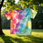 Color Run Shirt Drying on Clothesline