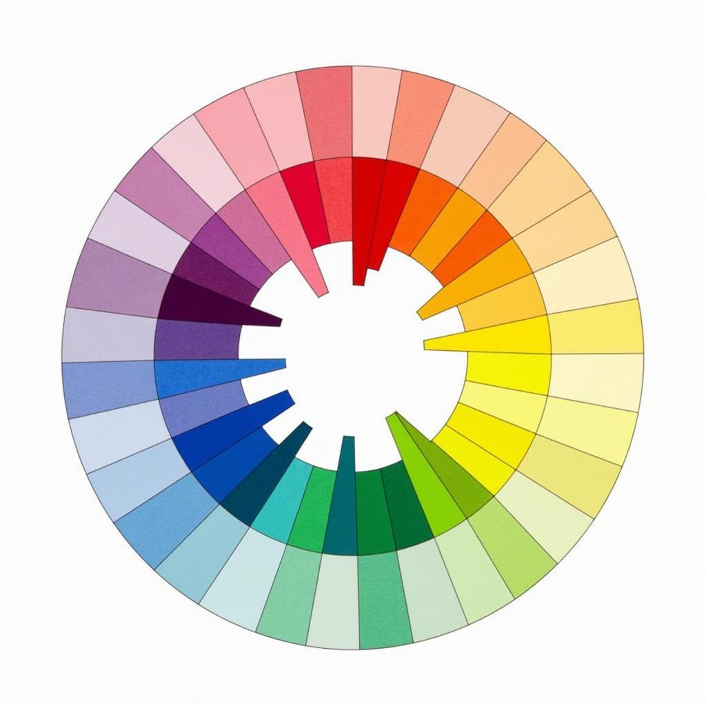 Color Wheel Showing Hues, Shades, Tints, and Tones